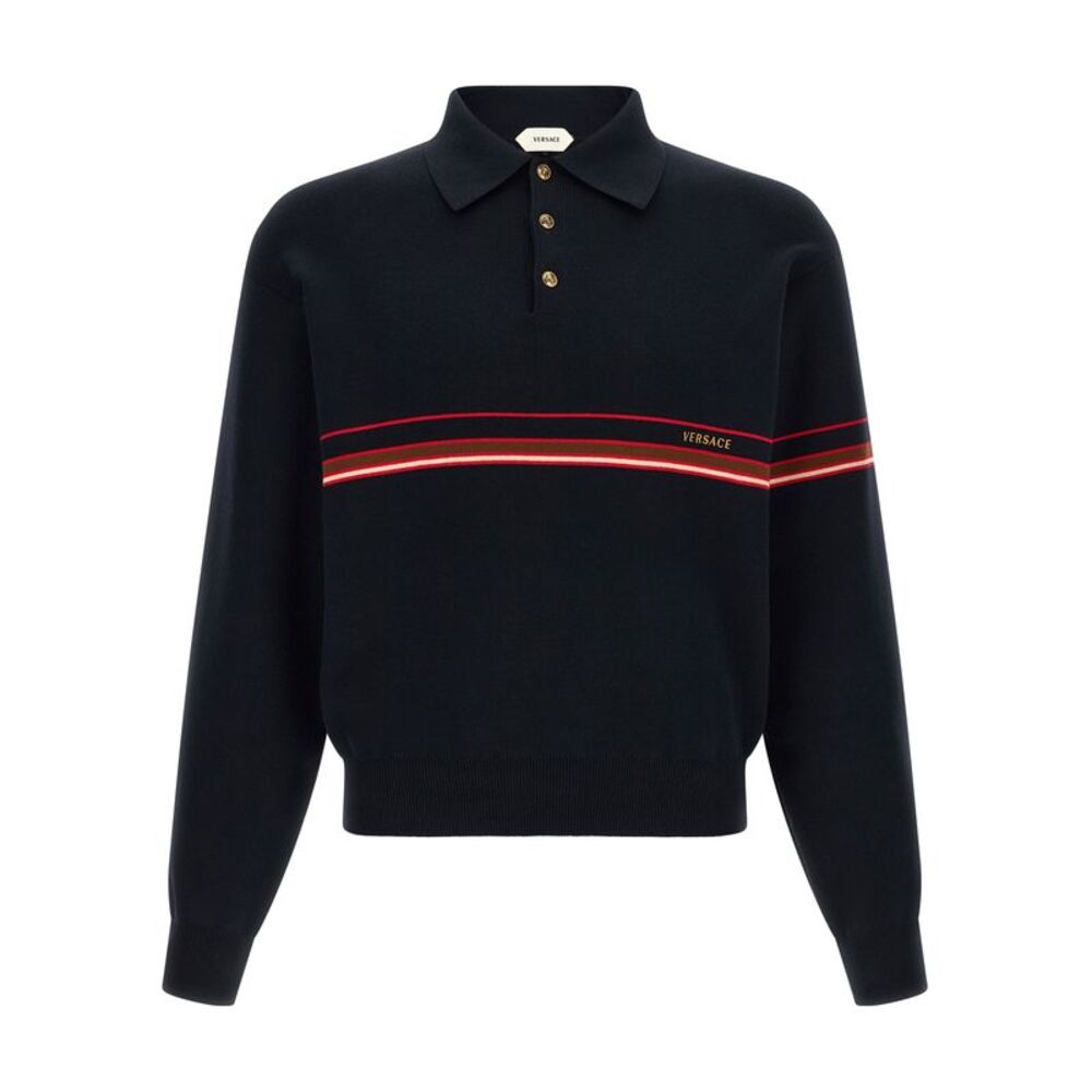 Versace Blue Cotton Polo Men's Shirt